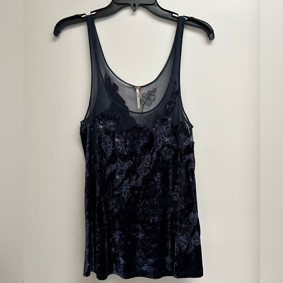 Free People Velvet & Sheer Top - Picture 2 of 7